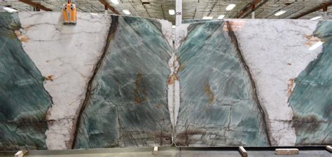 Bookmatched Botanic Wave Slabs At IRG Quartzite Quartzite