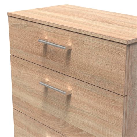 Denver Ready Assembled Chest Of Drawers With 3 Drawers Oak