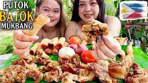 PUTOK BATOK MUKBANG Chicharon Bulaklak Crispy Pork Belly Chips