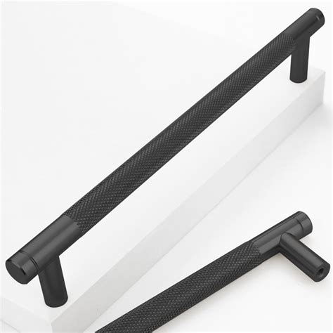 Ntresbonne 12 Pack 7 1 2 Inch 192 Mm Barrel Cabinet Pulls Black Cupboard Aluminum Handles Drawer