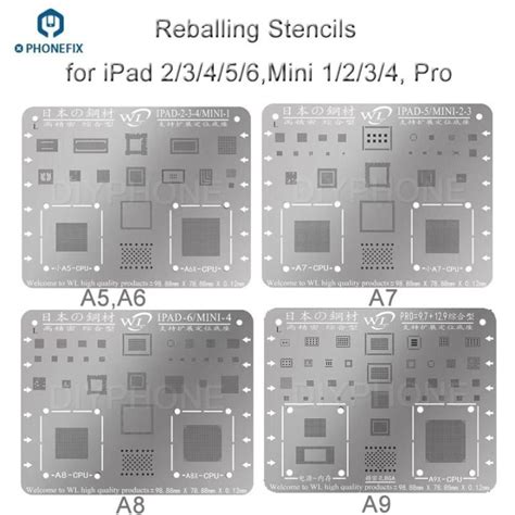 PHONEFIX Japan Steel WL BGA A5 A6 A7 A8 A9 CPU Reballing Stencils BGA