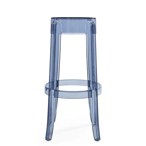 Stapelbarer Barhocker Charles Ghost Von Kartell Blau Made In Design