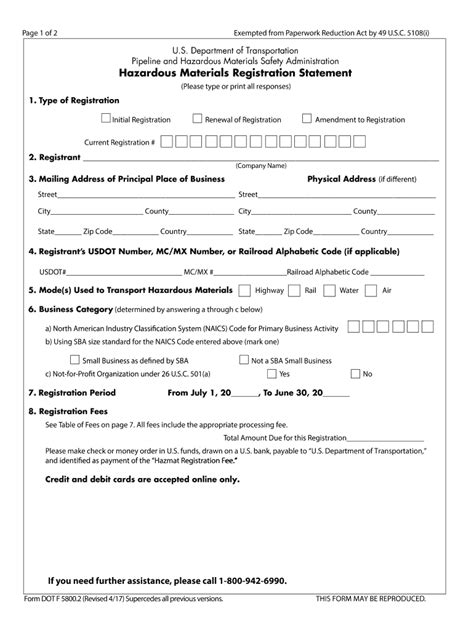 Fillable Online Phmsa Dot Current Registration Phmsa Dot Fax Email