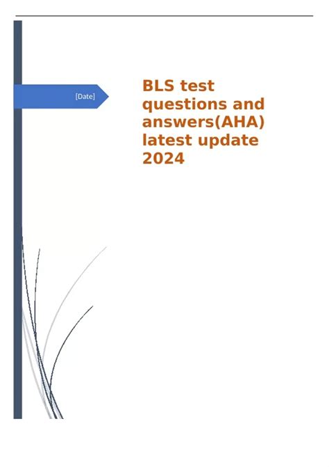 Bls Test Questions And Answersaha Latest Update 2024 Bls I Basic