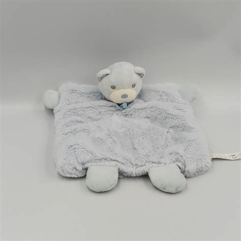 Doudou Plat Marionnette Ours Bleu PERLE KALOO