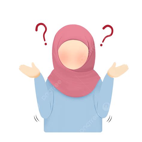 Cemas Bingung Wanita Muslim Tak Berwajah Berpikir Bingung Sedih Marah Png Transparan Clipart