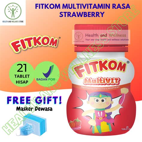 Jual Fitkom Multivitamin Multivit Rasa Strawberry Tablet Hisap