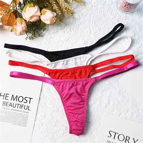 4 Packs Lot Sexy Womens Bikini Panties Thong G String Briefs Underwear Intimates EBay