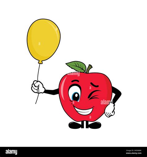 Red Apple Fruit Cartoon Character Vector Stock Vector Image Art Alamy