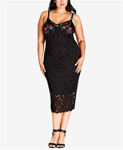 City Chic Trendy Plus Size Embroidered Lace Midi Dress And Reviews