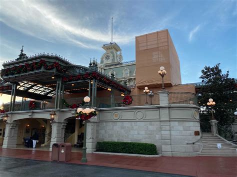 PHOTOS Main Street U S A Train Station Now Fully Covered In Scrim At