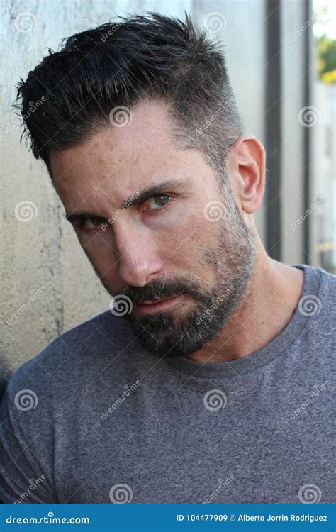 Man With A Very Intense Look Staring Stock Image Image Of Forties
