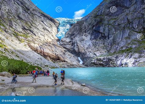 Norway Olden Tourist Train And Bus Editorial Photo