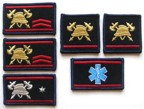 Lot Insignes Tissus Patchs Ecussons Galons Sapeurs Pompiers Belgique