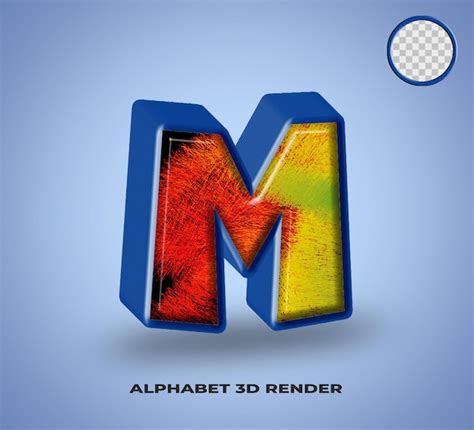 3d Renderize A Linha Do Alfabeto Azul Com Colorido Abstrato Brilhante