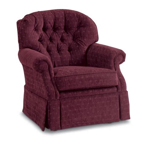 Hampden Traditional Swivel Rocker With Tufted Back And Kick Pleat Skirt