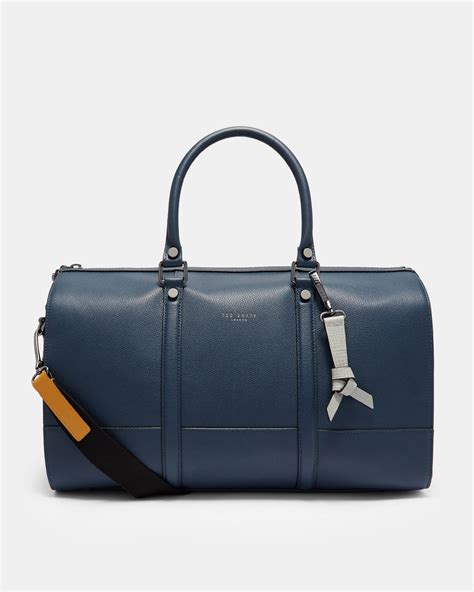 Ted Baker Leather Holdall Navy Leather Weekender Bag Leather Holdall