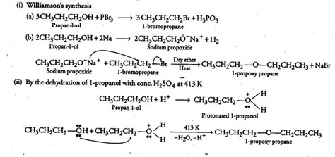 How Is 1 Propoxy Propane Synthesised From Propan 1 Ol Write The