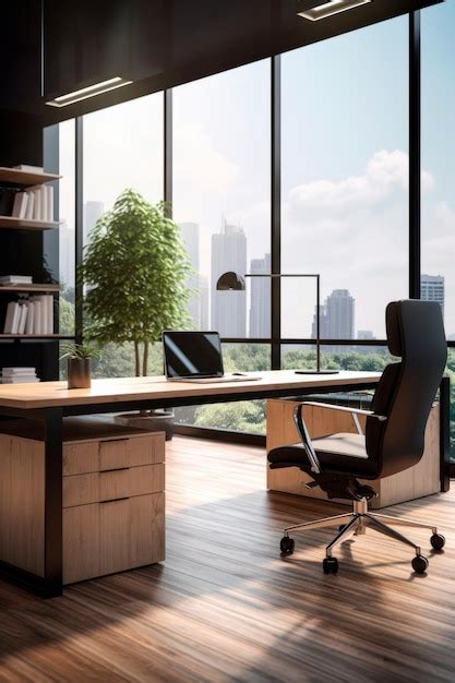 Premium AI Image | a modern office interior with minimalist design ...