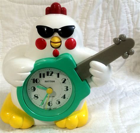 Vintage Rare Rhythm Rock N Roll Singing Chicken Alarm Clock Alarm