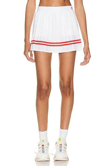 Sporty Rich Prince Sporty Pleated Skirt In White Red Fwrd