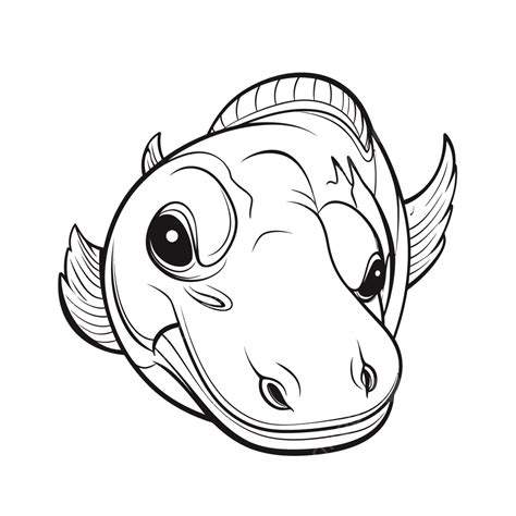 Fish Head Vector Of Coloring Page Outline Sketch Drawing Snakehead