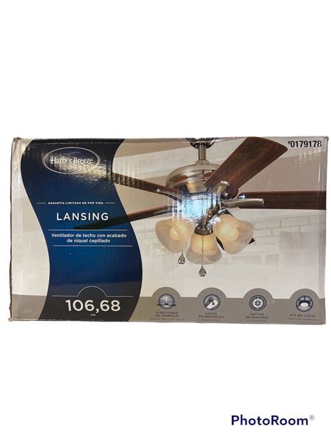 Harbor Breeze Lansing 42 In Brushed Nickel Ceiling Fan With Light Kit Shelly Lighting