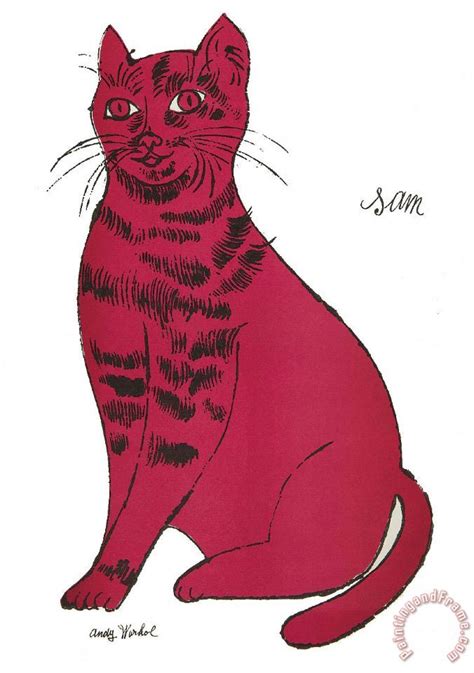 Andy Warhol Pink Sam Cat Painting Pink Sam Cat Print For Sale