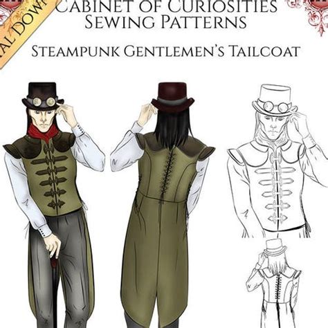 Sewing Pattern Xl For Steampunk Vest Digital Download Sizes Etsy