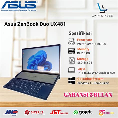 Jual Laptop Gaming Murah Asus Zenbook Duo Ux Second Intel Core I