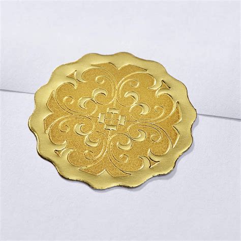 PaperDirect Scalloped Embossed Foil Certificate Seals 32 Count Gold