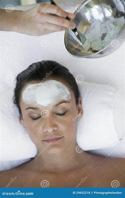 Woman Receiving Facial Treatment In The Spa Stock Photo Image Of