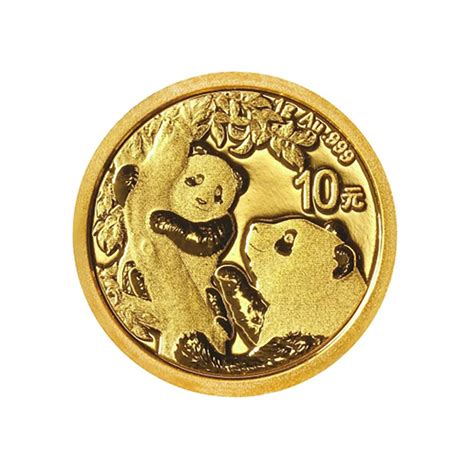 China Panda Goldmünze 10 Yuan 2021 1 Gramm ohne Original Folie