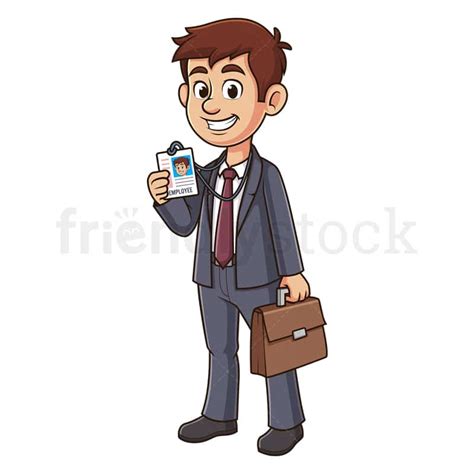 Cartoon Office Worker Vector Clipart Graphic - FriendlyStock