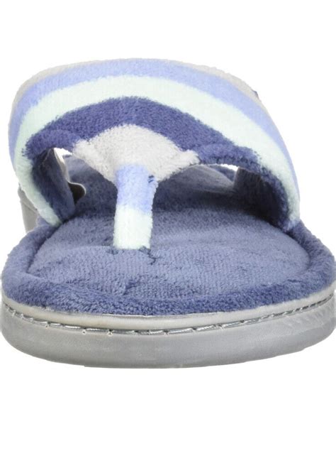 Dearfoams Women S Melanie Colorblocked Microfiber Terry Thong Slipper