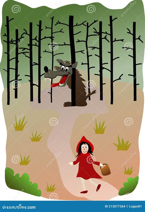 Little Red Riding Hood Illustration Stock Vector - Illustration of ...