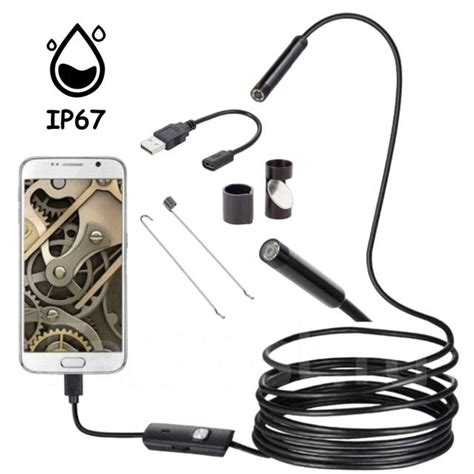 Электронный эндоскоп гибкий 5.5мм/1м IP67 Type-C USB 6 LED, новый, в ...