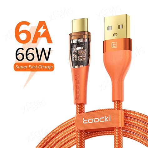 6a Type C Cable Fast Charging 66w Usb A To Usb C Quick Charge Data Cord For Xiaomi Huawei