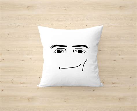 Roblox Man Face Roblox Pillow Roblox Birthday Gamer Merch Ts For Gamer Square Pillow Etsy