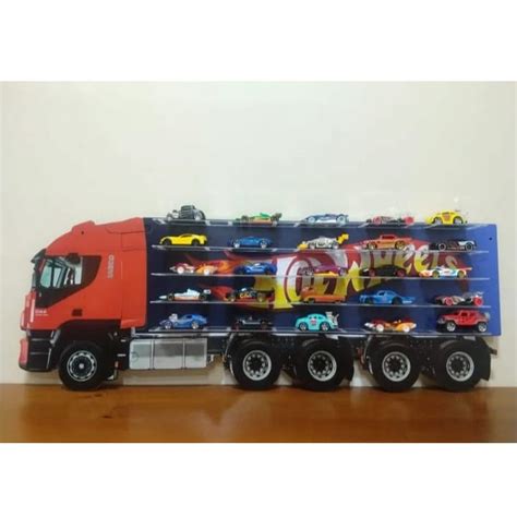 Estantes Carreta Caminhão Hot Wheels Prateleira Parede capacidade 25 carrinhos Shopee Brasil