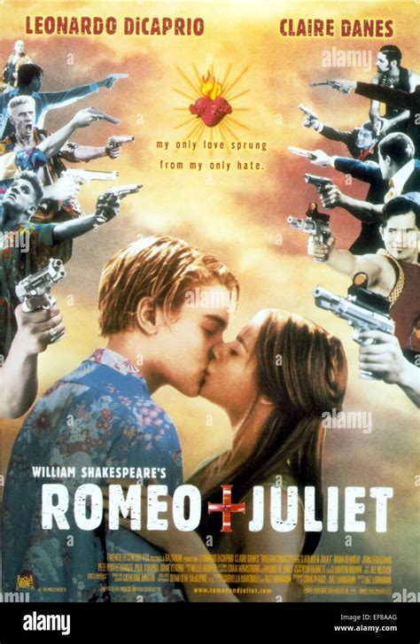 LEONARDO DICAPRIO, CLAIRE DANES POSTER, ROMEO + JULIET, 1996 Stock ...