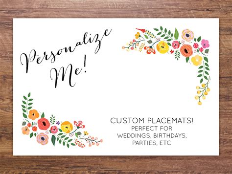 Personalized Paper Placemats - Etsy