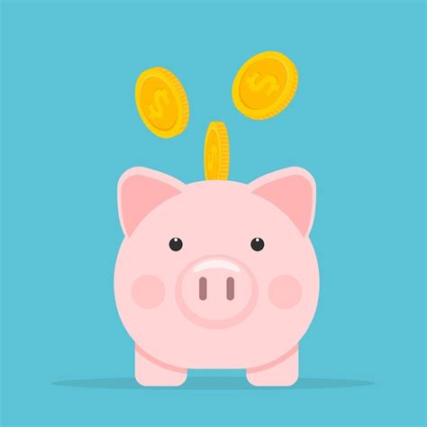 Premium Vector Piggy Bank And Coins Icon Save Money Concept Vector