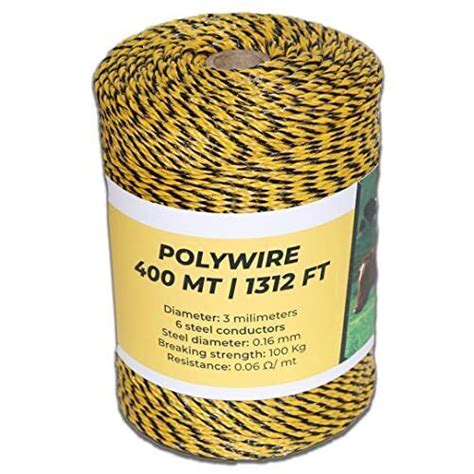 TRAE Electric Fence Polywire 1312 Feet 400 Meters 6 Stainless Steel