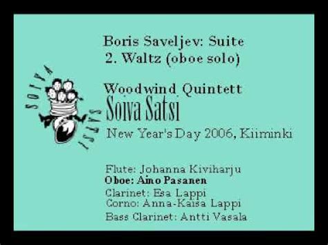 Boris Saveljev Suite For Woodwind Quintett Part 2 Waltz Oboe Solo