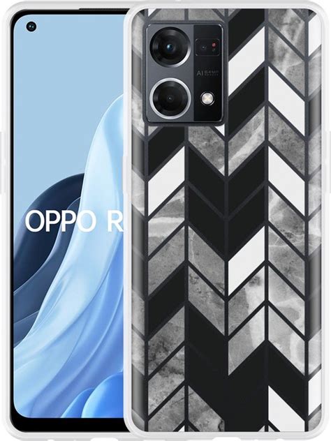 Oppo Reno7 Hoesje Visgraat Marmer Designed By Cazy Bol