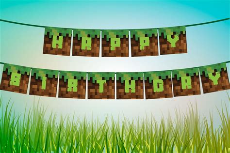 Free Printable Minecraft Birthday Banner Aulaiestpdm Blog