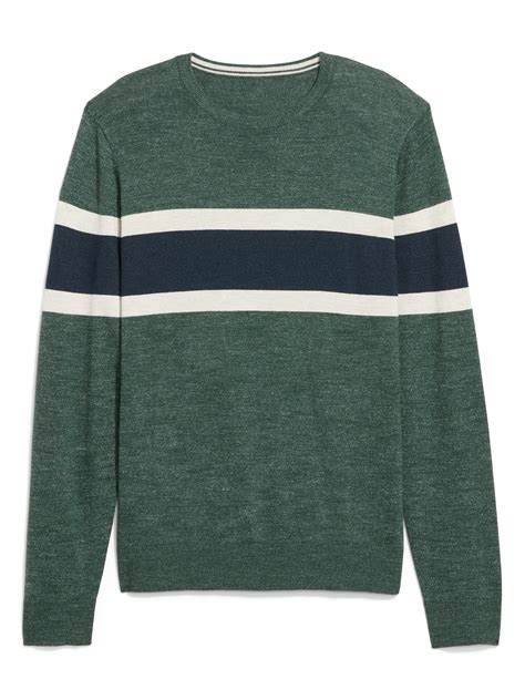 Chest Stripe Crew Neck Sweater For Men Old Navy