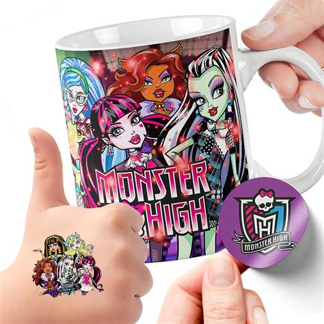 Zestaw Na Prezent Kubek Dla Dzieci Tatua E Naklejki Monster High Jako