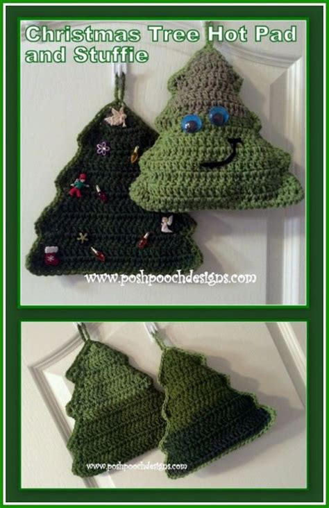 Christmas Tree Hot Pad And Stuffie Crochet Pattern Posh Pooch Designs Christmas Crochet